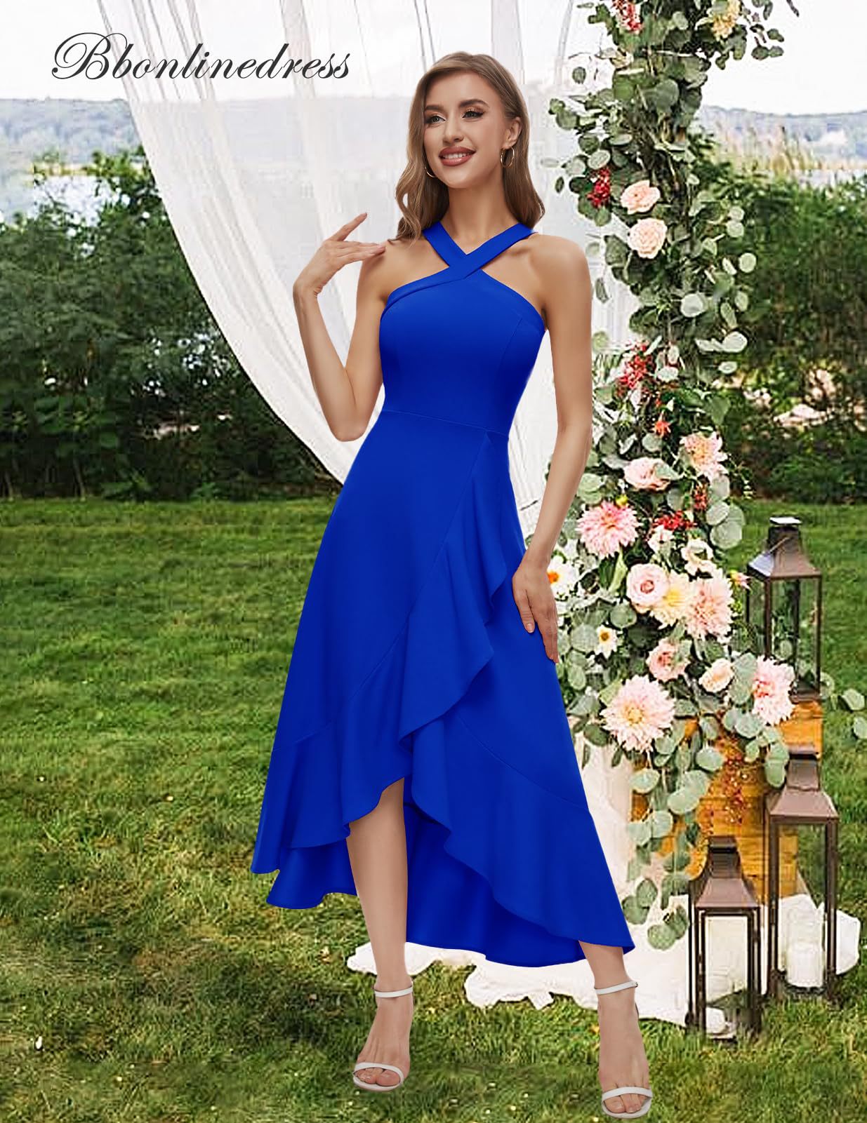 Womens Cocktail Party Dress, Formal Wedding Guest High Low Dress